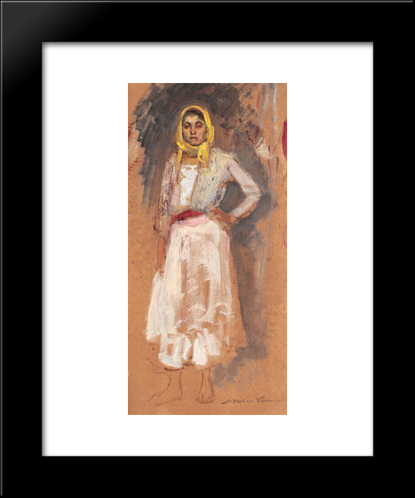 Gipsy Woman 20x24 Black Modern Wood Framed Art Print Poster by Vermont, Nicolae