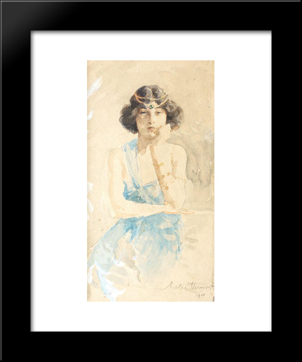 The Muse 20x24 Black Modern Wood Framed Art Print Poster by Vermont, Nicolae