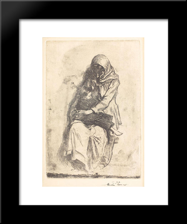 The Refugees 20x24 Black Modern Wood Framed Art Print Poster by Vermont, Nicolae