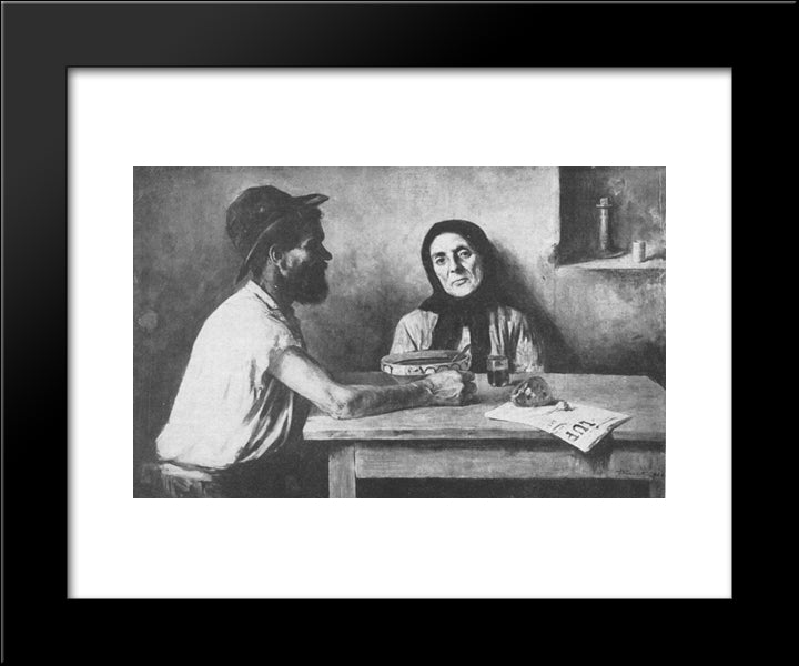 Two Workers On Strike 20x24 Black Modern Wood Framed Art Print Poster by Vermont, Nicolae