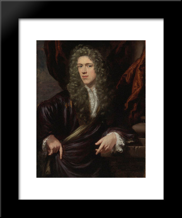 Portrait Of A Gentleman 20x24 Black Modern Wood Framed Art Print Poster by Maes, Nicolaes