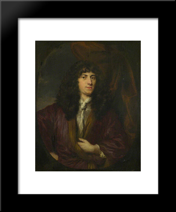 Portrait Of A Man In A Black Wig 20x24 Black Modern Wood Framed Art Print Poster by Maes, Nicolaes