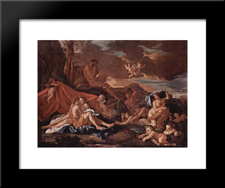 Acis And Galatea 20x24 Black Modern Wood Framed Art Print Poster by Poussin, Nicolas