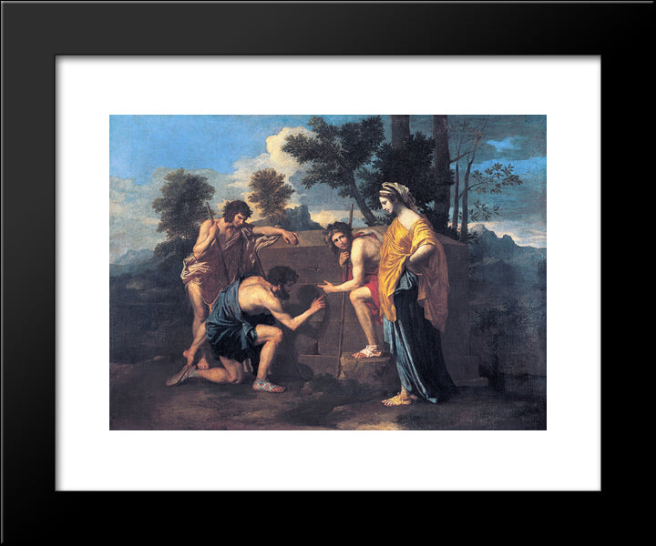 Et In Arcadia Ego 20x24 Black Modern Wood Framed Art Print Poster by Poussin, Nicolas