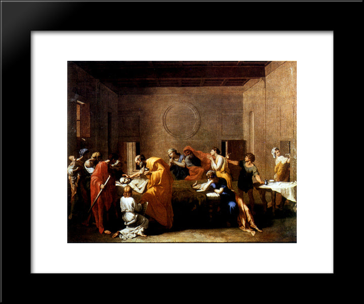 Extreme Unction 20x24 Black Modern Wood Framed Art Print Poster by Poussin, Nicolas
