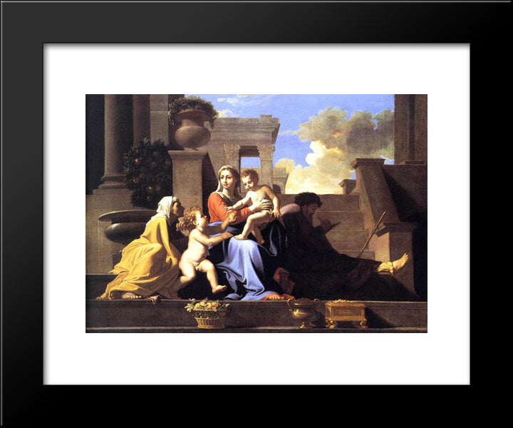 Holy Family On The Steps 20x24 Black Modern Wood Framed Art Print Poster by Poussin, Nicolas