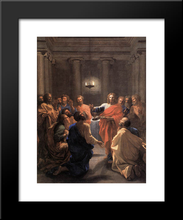 Institution Of The Eucharist 20x24 Black Modern Wood Framed Art Print Poster by Poussin, Nicolas