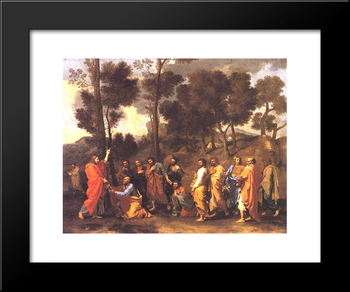 Ordination 20x24 Black Modern Wood Framed Art Print Poster by Poussin, Nicolas
