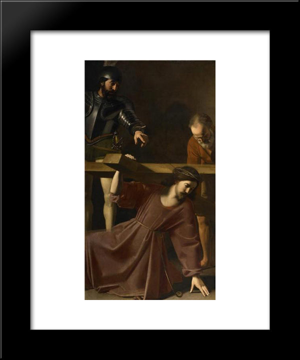Christ Carrying The Cross 20x24 Black Modern Wood Framed Art Print Poster by Tournier, Nicolas