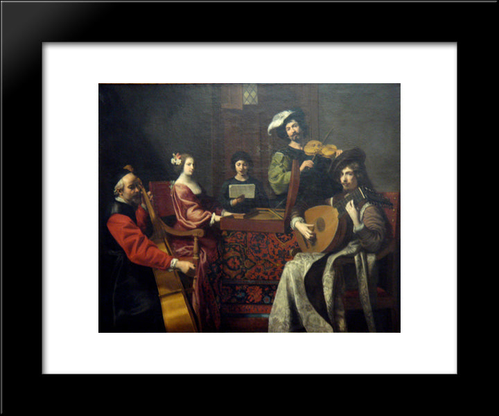The Concert 20x24 Black Modern Wood Framed Art Print Poster by Tournier, Nicolas