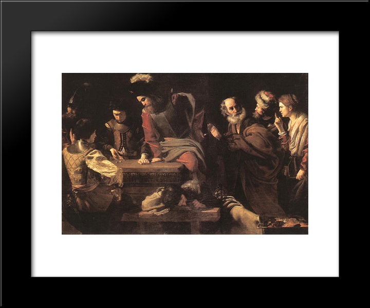 The Denial Of St. Peter 20x24 Black Modern Wood Framed Art Print Poster by Tournier, Nicolas