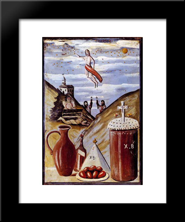 Ascension Day (Easter) 20x24 Black Modern Wood Framed Art Print Poster by Pirosmani, Niko