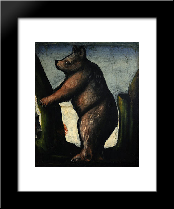Bear Cub 20x24 Black Modern Wood Framed Art Print Poster by Pirosmani, Niko