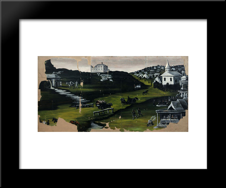 Celebration In Bolnisi-Khachini 20x24 Black Modern Wood Framed Art Print Poster by Pirosmani, Niko