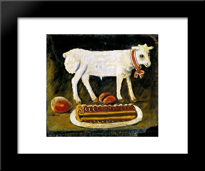 Easter Lamb 20x24 Black Modern Wood Framed Art Print Poster by Pirosmani, Niko