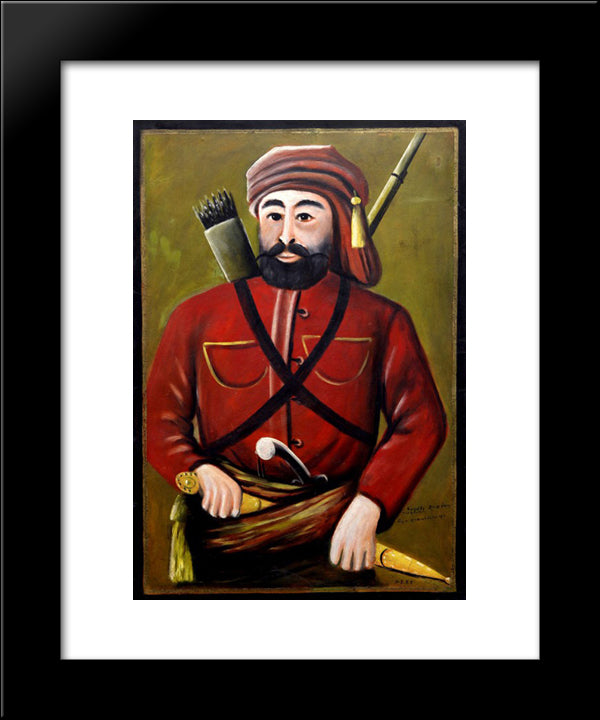 Giorgi Saakadze 20x24 Black Modern Wood Framed Art Print Poster by Pirosmani, Niko