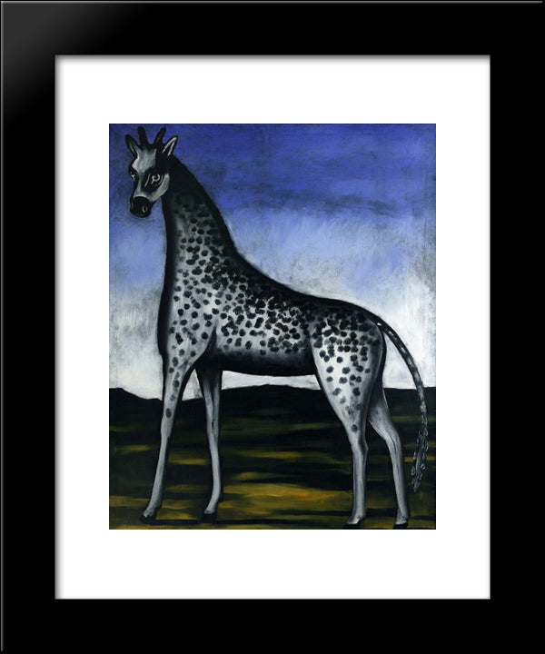 Giraffe 20x24 Black Modern Wood Framed Art Print Poster by Pirosmani, Niko