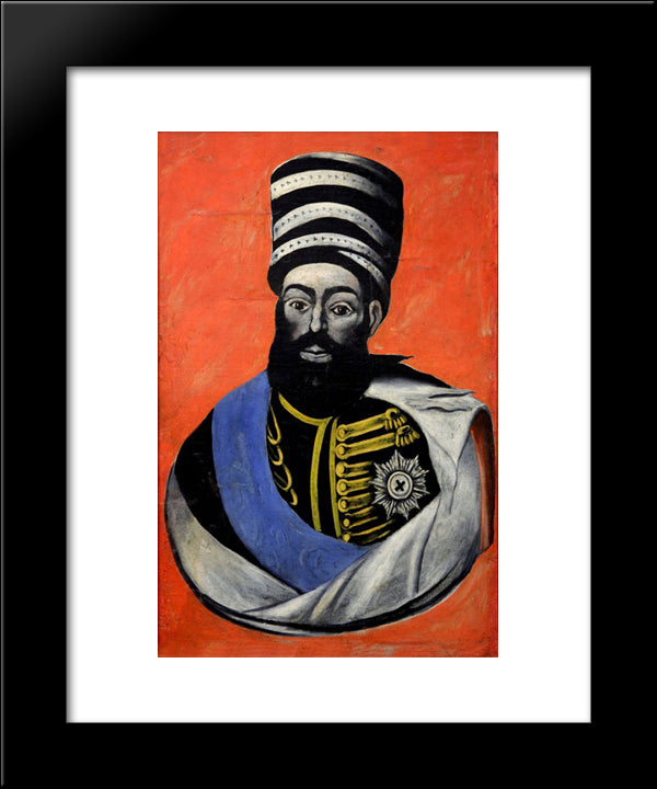 King Erekle Ii Of Georgia 20x24 Black Modern Wood Framed Art Print Poster by Pirosmani, Niko