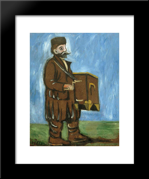 Organ Grinder 20x24 Black Modern Wood Framed Art Print Poster by Pirosmani, Niko