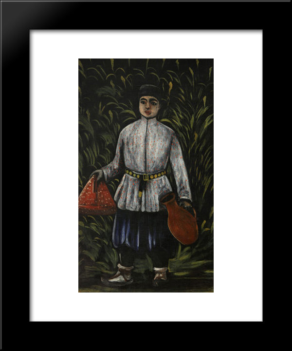 Peasant Boy Carrying Food 20x24 Black Modern Wood Framed Art Print Poster by Pirosmani, Niko