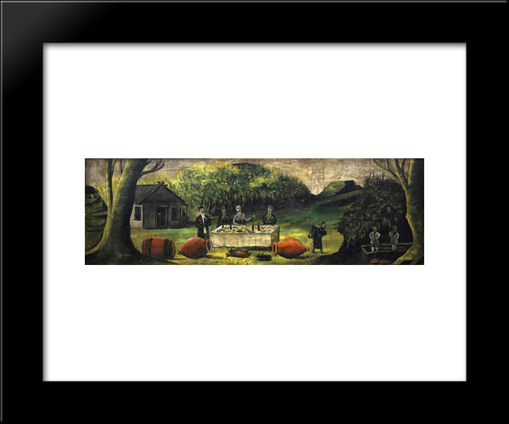 Pipe 20x24 Black Modern Wood Framed Art Print Poster by Pirosmani, Niko