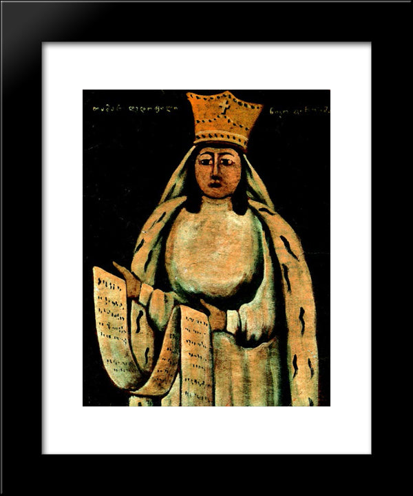 Queen Tamar 20x24 Black Modern Wood Framed Art Print Poster by Pirosmani, Niko