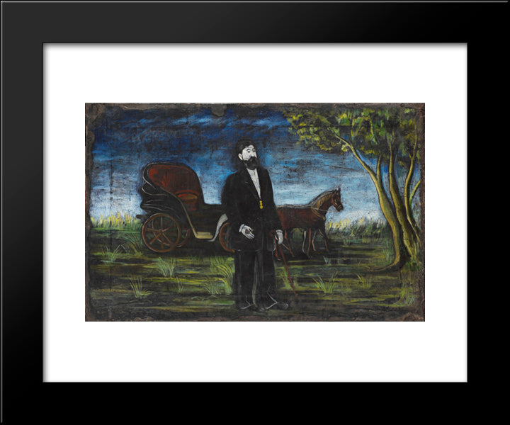 Rich Merchant 20x24 Black Modern Wood Framed Art Print Poster by Pirosmani, Niko