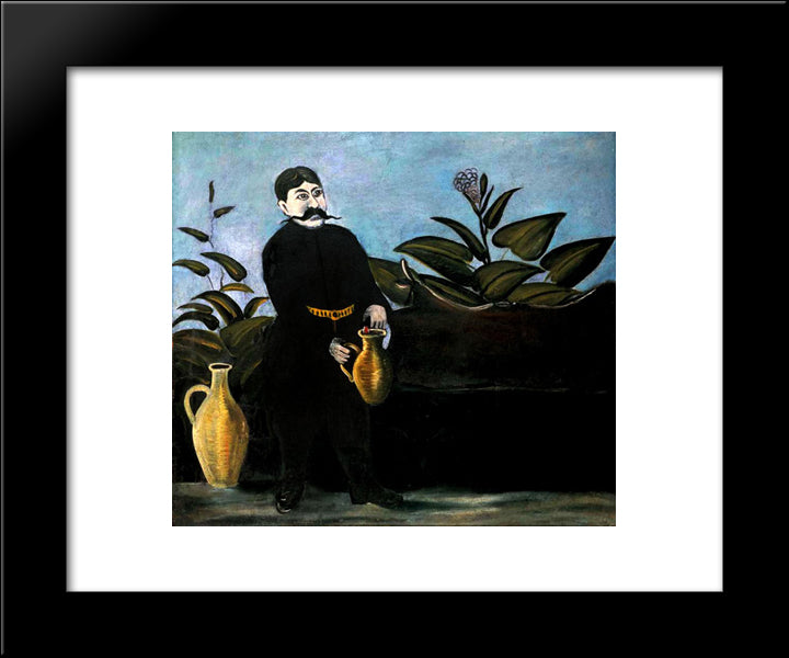 Sarkis Pouring Wine 20x24 Black Modern Wood Framed Art Print Poster by Pirosmani, Niko