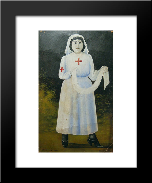 Sister Of Mercy 20x24 Black Modern Wood Framed Art Print Poster by Pirosmani, Niko