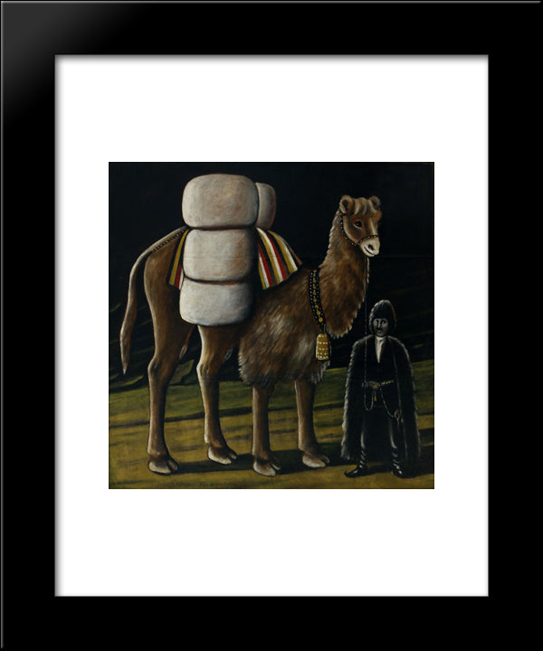 Tatar - Camel Driver 20x24 Black Modern Wood Framed Art Print Poster by Pirosmani, Niko