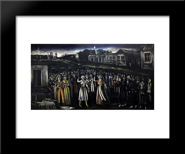 The Church Festival In Kartli (Central Georgia) 20x24 Black Modern Wood Framed Art Print Poster by Pirosmani, Niko