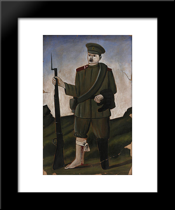 Wounded Soldier (Part Of Diptych) 20x24 Black Modern Wood Framed Art Print Poster by Pirosmani, Niko