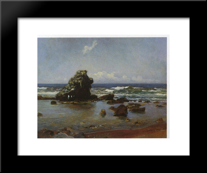 Bay In Livorno 20x24 Black Modern Wood Framed Art Print Poster by Ge, Nikolai