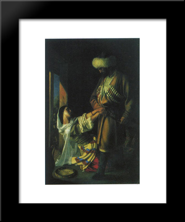 Leila And Khaji-Abrek 20x24 Black Modern Wood Framed Art Print Poster by Ge, Nikolai
