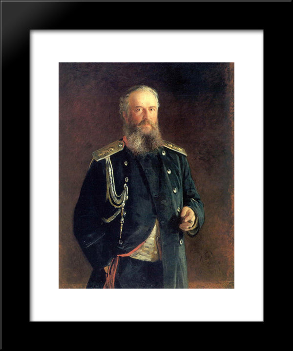 Portrait Of Adam Olsufyev 20x24 Black Modern Wood Framed Art Print Poster by Ge, Nikolai