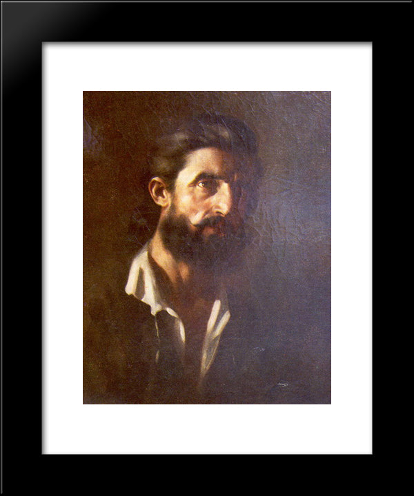 Portrait Of M.V. Alekhin 20x24 Black Modern Wood Framed Art Print Poster by Ge, Nikolai