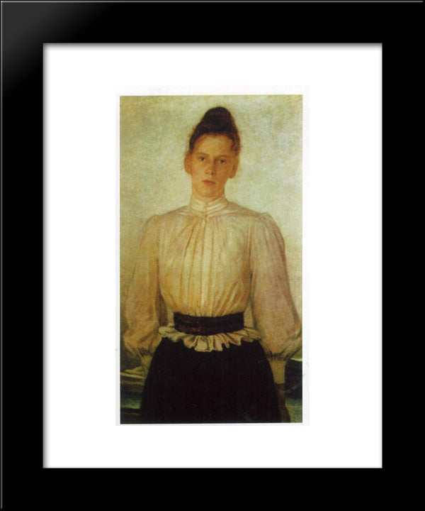 Portrait Of Maria Tolstaya, Leo Tolstoy'S Daughter 20x24 Black Modern Wood Framed Art Print Poster by Ge, Nikolai