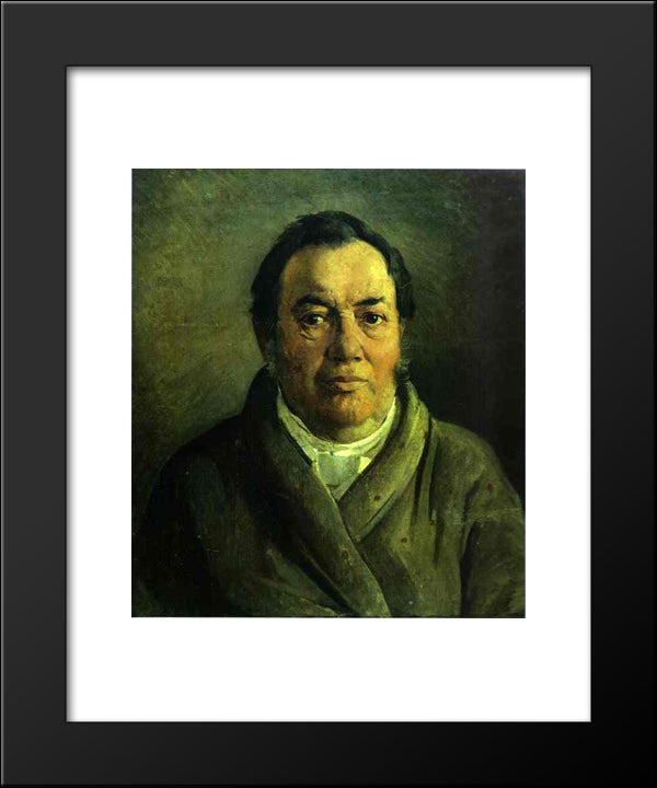 Portrait Of Nikolay O.Ge, Artist'S Father 20x24 Black Modern Wood Framed Art Print Poster by Ge, Nikolai