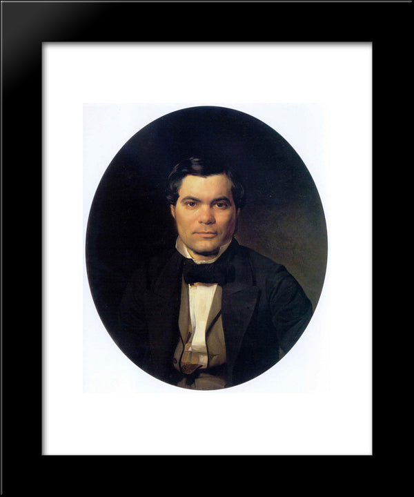 Portrait Of Yakov Merkulov 20x24 Black Modern Wood Framed Art Print Poster by Ge, Nikolai