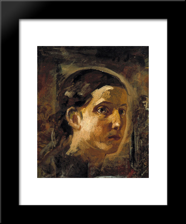 The Head Of John The Apostle 20x24 Black Modern Wood Framed Art Print Poster by Ge, Nikolai