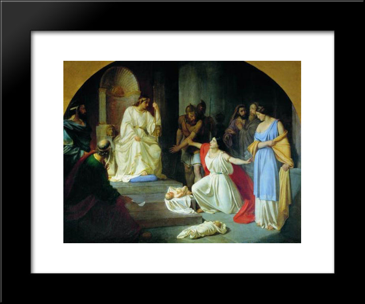 The Judgment Of King Solomon 20x24 Black Modern Wood Framed Art Print Poster by Ge, Nikolai