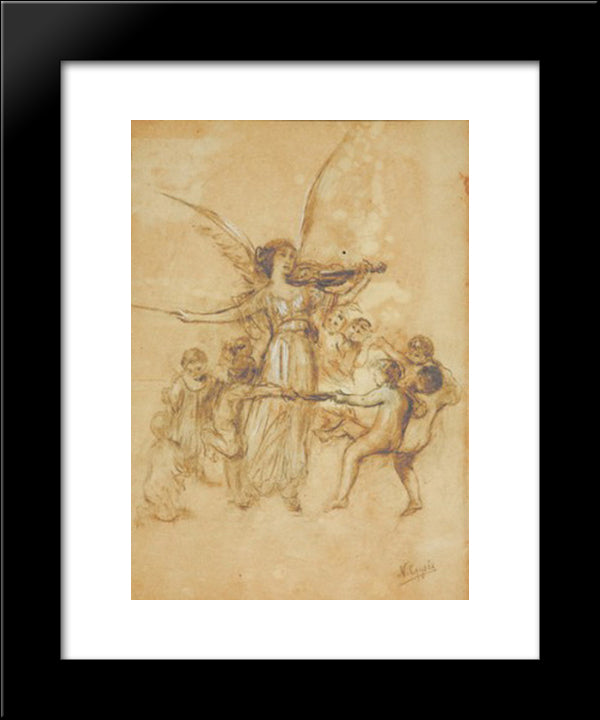Draft Of Arts And Spirits 20x24 Black Modern Wood Framed Art Print Poster by Gyzis, Nikolaos