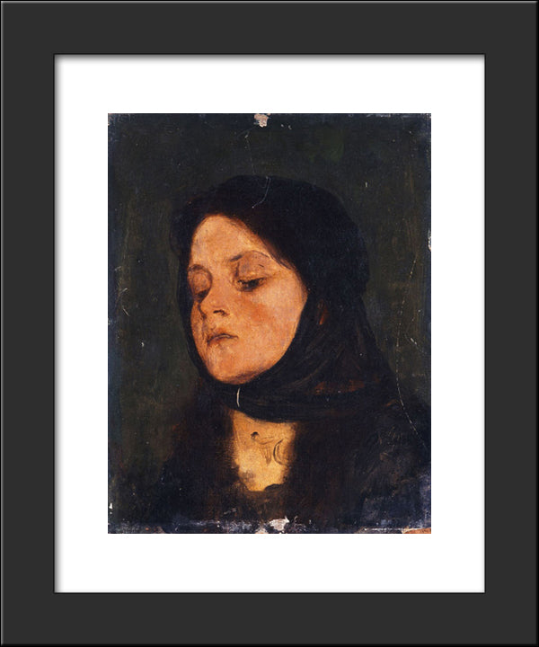 Portrait Of A Girl 20x24 Black Modern Wood Framed Art Print Poster by Gyzis, Nikolaos