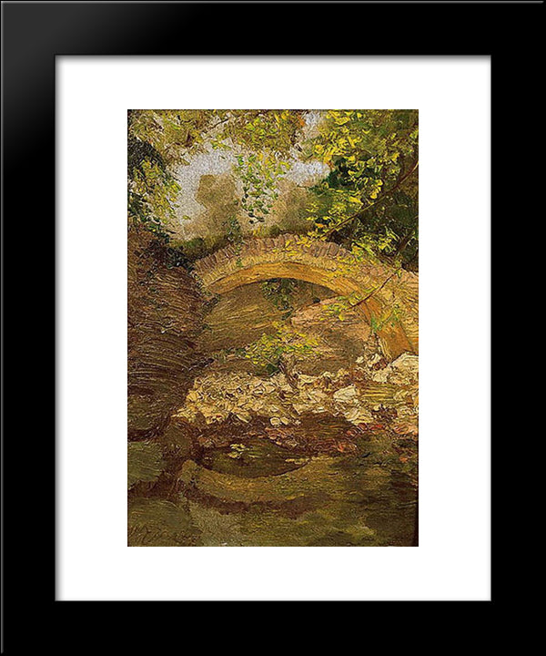 Briedge In The Woods 20x24 Black Modern Wood Framed Art Print Poster by Lytras, Nikolaos