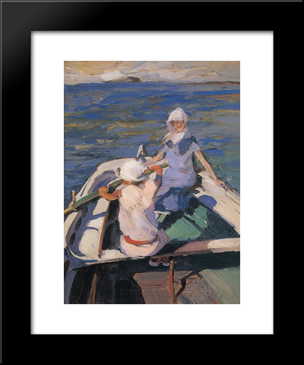 In The Boat 20x24 Black Modern Wood Framed Art Print Poster by Lytras, Nikolaos