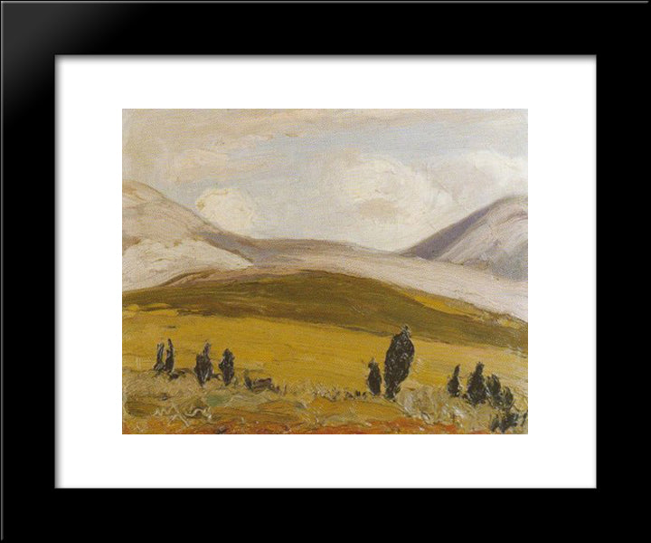Landscape Of Athens 20x24 Black Modern Wood Framed Art Print Poster by Lytras, Nikolaos