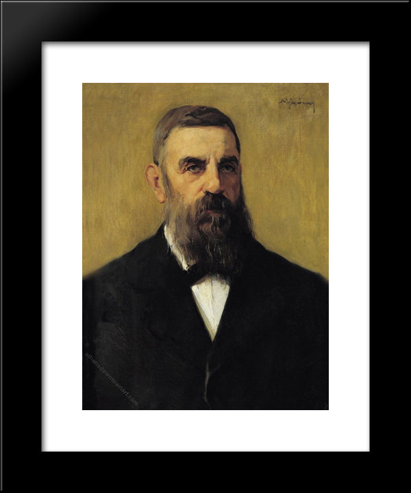 Portrait Of A Man 20x24 Black Modern Wood Framed Art Print Poster by Lytras, Nikolaos