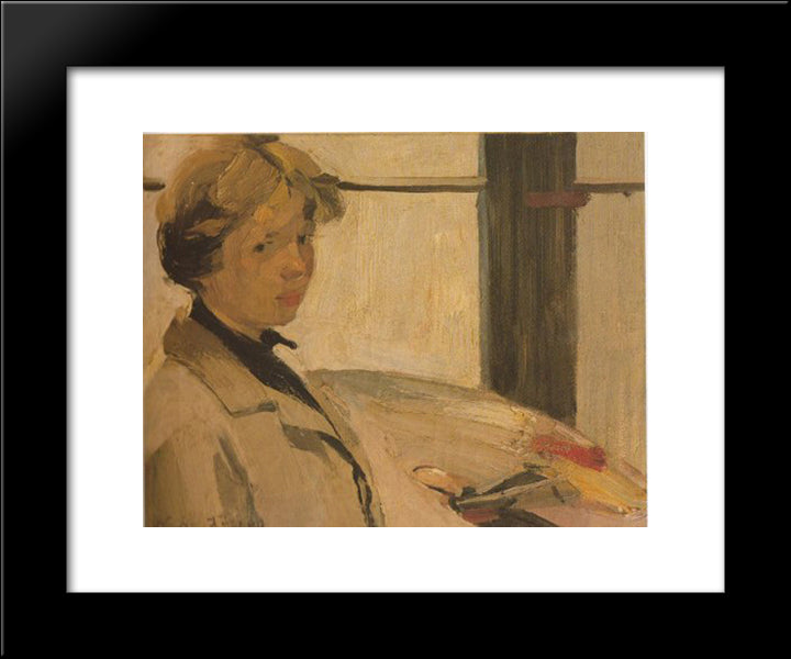 Portrait Of Painter Maria Hors 20x24 Black Modern Wood Framed Art Print Poster by Lytras, Nikolaos