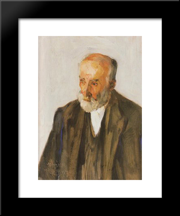 Portrait Of Sculptor Yannoulis Chalepas 20x24 Black Modern Wood Framed Art Print Poster by Lytras, Nikolaos