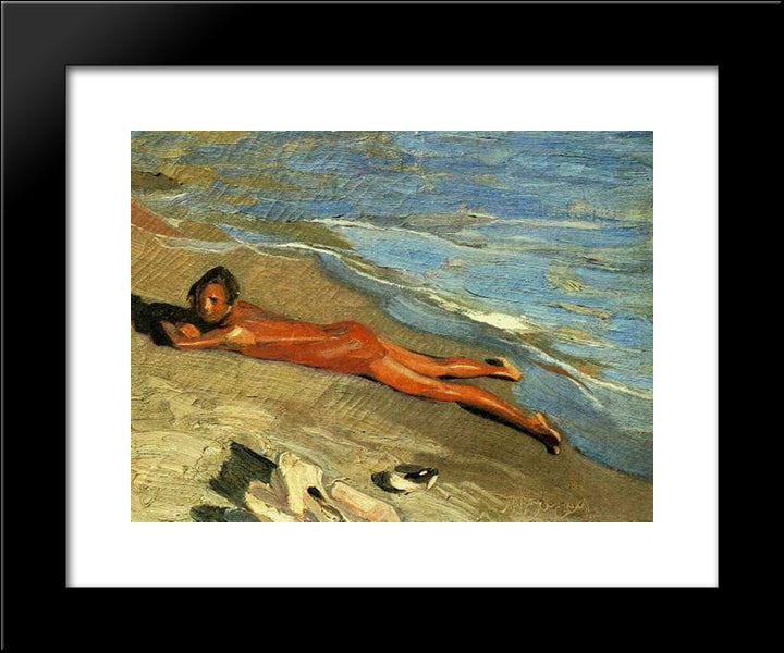 Sun Bathing 20x24 Black Modern Wood Framed Art Print Poster by Lytras, Nikolaos